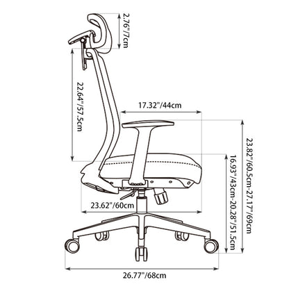 Modern Minimalist Ergonomic Desk Chair - High-Back Breathable Mesh Gaming Chair: Adjustable Headrest And Lumbar Support For Home Office