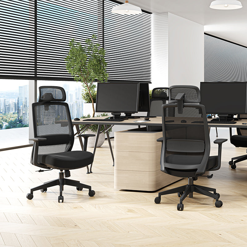 Modern Minimalist Ergonomic Desk Chair - High-Back Breathable Mesh Gaming Chair: Adjustable Headrest And Lumbar Support For Home Office