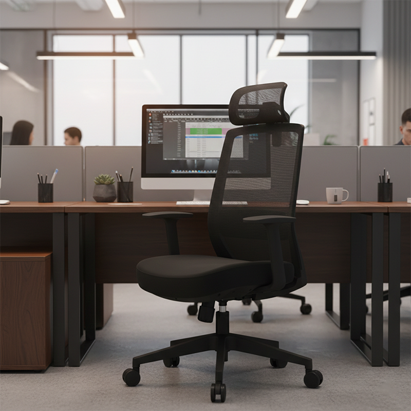 Modern Minimalist Ergonomic Desk Chair - High-Back Breathable Mesh Gaming Chair: Adjustable Headrest And Lumbar Support For Home Office