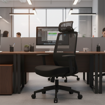 Modern Minimalist Ergonomic Desk Chair - High-Back Breathable Mesh Gaming Chair: Adjustable Headrest And Lumbar Support For Home Office