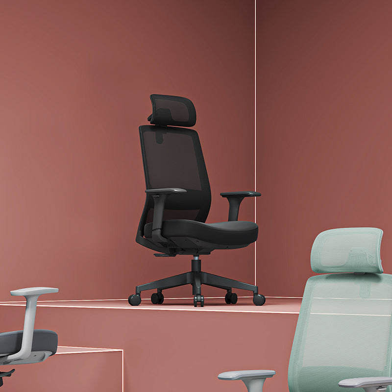 Modern Minimalist Ergonomic Desk Chair - High-Back Breathable Mesh Gaming Chair: Adjustable Headrest And Lumbar Support For Home Office
