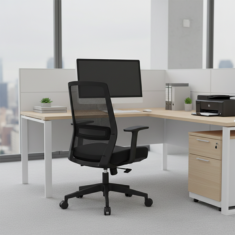 Modern Minimalist Mid-Back Ergonomic Desk Chair - Breathable Mesh Gaming Chair: Adjustable Lumbar Support Swivel Chair For Home Office