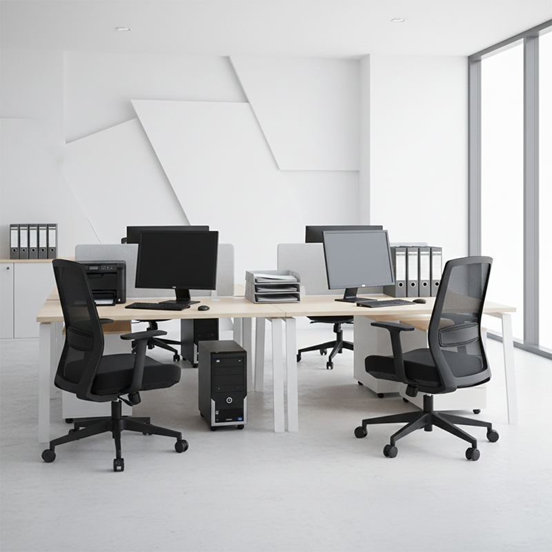 Modern Minimalist Mid-Back Ergonomic Desk Chair - Breathable Mesh Gaming Chair: Adjustable Lumbar Support Swivel Chair For Home Office