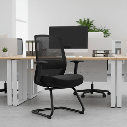 Modern Minimalist Executive Desk Chair - Breathable Mesh Office Reception Chair: Ergonomic Conference Chair For Home Office