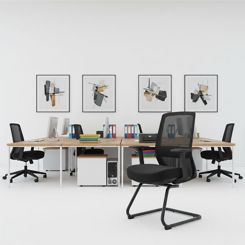 Modern Minimalist Executive Desk Chair - Breathable Mesh Office Reception Chair: Ergonomic Conference Chair For Home Office