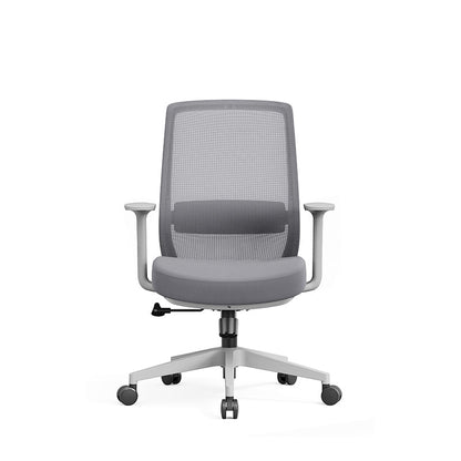 Modern Minimalist Mid-Back Desk Chair - Gray Ergonomic Gaming Chair: Breathable Mesh Swivel Office Chair For Home Office