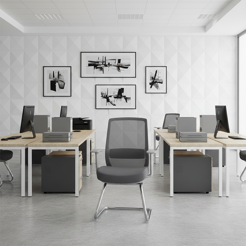 Modern Minimalist Executive Visitor Chair - Mesh Office Reception Chair: Breathable Ergonomic Desk Chair For Home Office