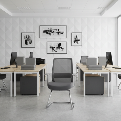 Modern Minimalist Executive Visitor Chair - Mesh Office Reception Chair: Breathable Ergonomic Desk Chair For Home Office