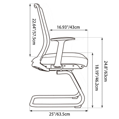 Modern Minimalist Executive Visitor Chair - Mesh Office Reception Chair: Breathable Ergonomic Desk Chair For Home Office