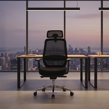 Modern Minimalist Black Executive Office Chair: Ergonomic Design-Swivel Height-Adjustable Gaming Chair For Home Office