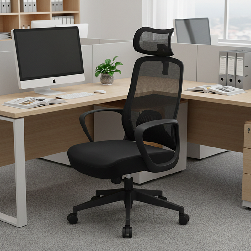 Modern Minimalist High-Back Ergonomic Desk Chair: Adjustable Headrest Gaming Chair - Height-Adjustable Swivel Chair For Home Office
