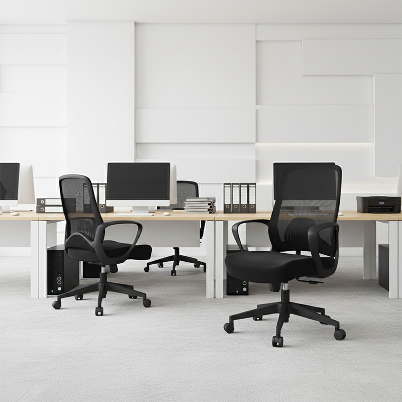 Modern Minimalist Mid-Back Desk Chair: Ergonomic Gaming Chair - Breathable Mesh Height-Adjustable Swivel Chair For Home Office