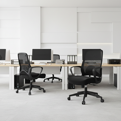 Modern Minimalist Mid-Back Desk Chair: Ergonomic Gaming Chair - Breathable Mesh Height-Adjustable Swivel Chair For Home Office