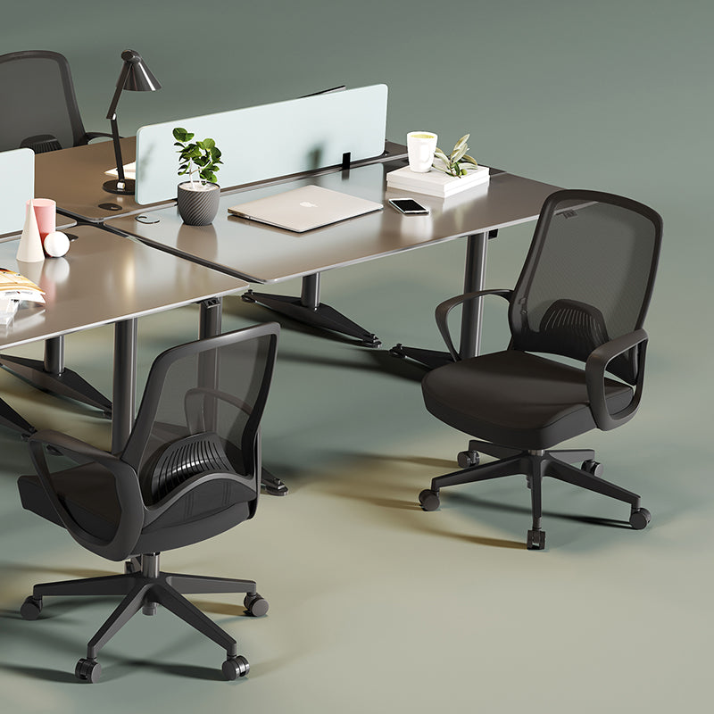 Modern Minimalist Mid-Back Desk Chair: Ergonomic Gaming Chair - Breathable Mesh Height-Adjustable Swivel Chair For Home Office