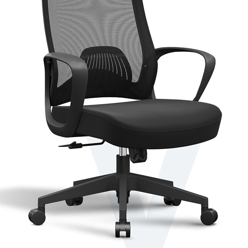 Modern Minimalist Mid-Back Desk Chair: Ergonomic Gaming Chair - Breathable Mesh Height-Adjustable Swivel Chair For Home Office
