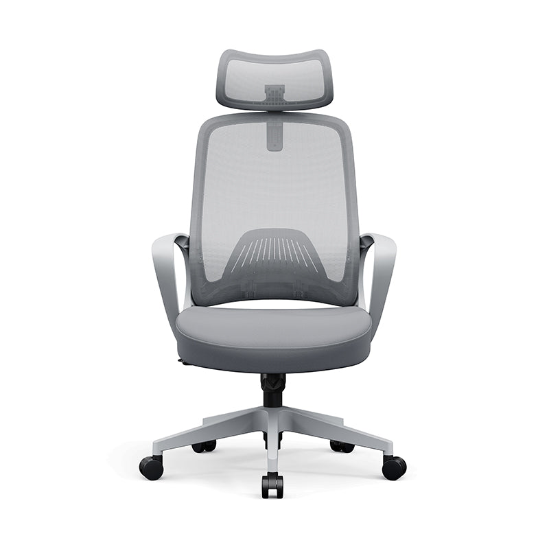 Modern Minimalist High-Back Desk Chair: Ergonomic Gaming Chair - Adjustable Headrest Breathable Mesh Fabric Swivel Chair For Home Office