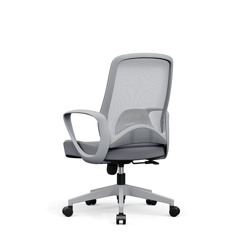 Modern Minimalist Mid-Back Desk Chair: Ergonomic Gaming Chair - Adjustable Headrest & Lumbar Support Swivel Chair For Home Office