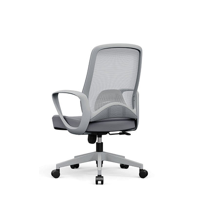 Modern Minimalist Mid-Back Desk Chair: Ergonomic Gaming Chair - Adjustable Headrest & Lumbar Support Swivel Chair For Home Office