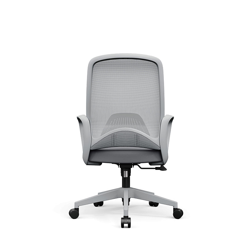 Modern Minimalist Mid-Back Desk Chair: Ergonomic Gaming Chair - Adjustable Headrest & Lumbar Support Swivel Chair For Home Office