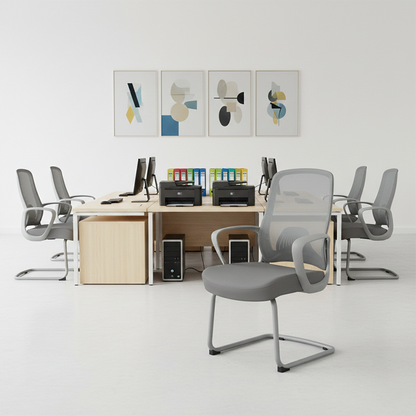 Modern Minimalist Executive Reception Chair: Breathable Mesh Gaming Chair - Ergonomic Swivel Desk Chair For Home Office