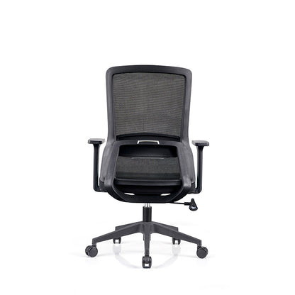 Modern Minimalist Mid-Back Black Desk Chair: Breathable Mesh Fabric - Ergonomic Swivel Gaming Chair For Home Office
