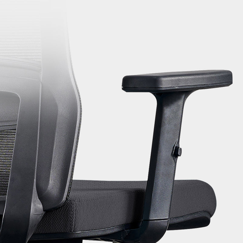 Modern Minimalist Black High-Back Desk Chair: Height-Adjustable 2D Armrests - Ergonomic Gaming Chair For Home Office
