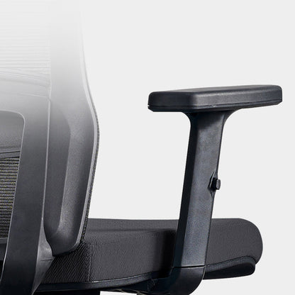 Modern Minimalist Black High-Back Desk Chair: Height-Adjustable 2D Armrests - Ergonomic Gaming Chair For Home Office