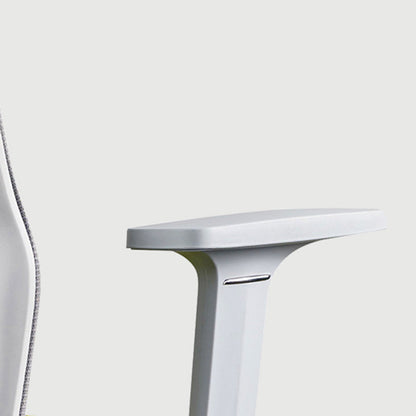 Modern Minimalist Blue & White High-Back Desk Chair: Adjustable Headrest With Coat Hook - Ergonomic Swivel Gaming Chair For Home Office