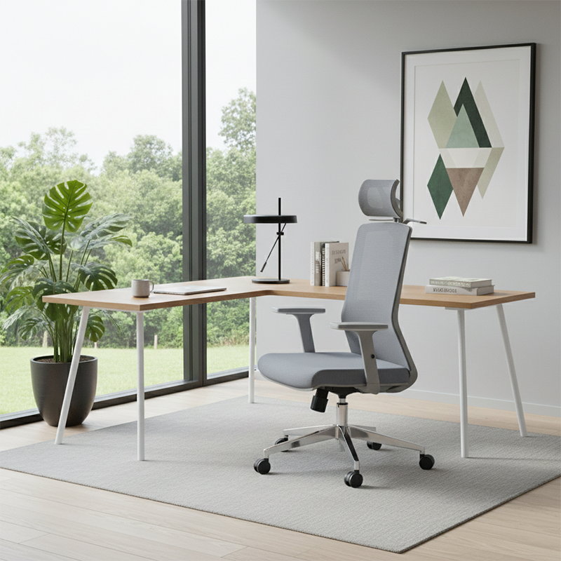 Modern Minimalist High-Back Mesh Desk Chair: Adjustable Headrest With Coat Rack - Ergonomic Swivel Gaming Chair For Home Office