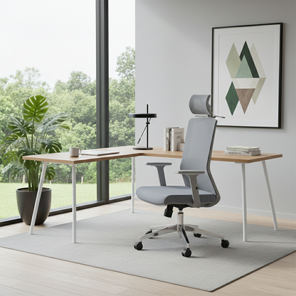 Modern Minimalist High-Back Mesh Desk Chair: Adjustable Headrest With Coat Rack - Ergonomic Swivel Gaming Chair For Home Office