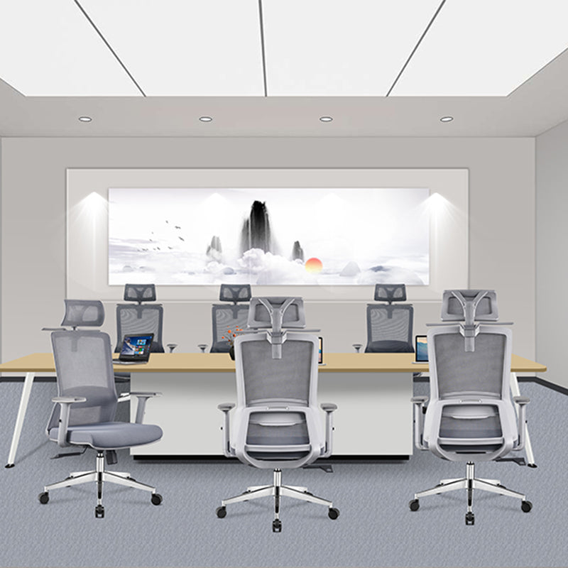 Modern Minimalist High-Back Mesh Desk Chair: Adjustable Headrest With Coat Rack - Ergonomic Swivel Gaming Chair For Home Office