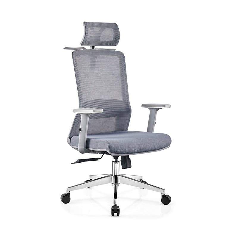 Modern Minimalist High-Back Mesh Desk Chair: Adjustable Headrest With Coat Rack - Ergonomic Swivel Gaming Chair For Home Office