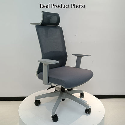 Modern Minimalist Ergonomic High-Back Desk Chair: Height-Adjustable Headrest & Coat Hook - Breathable Mesh Fabric Gaming Chair For Home Office