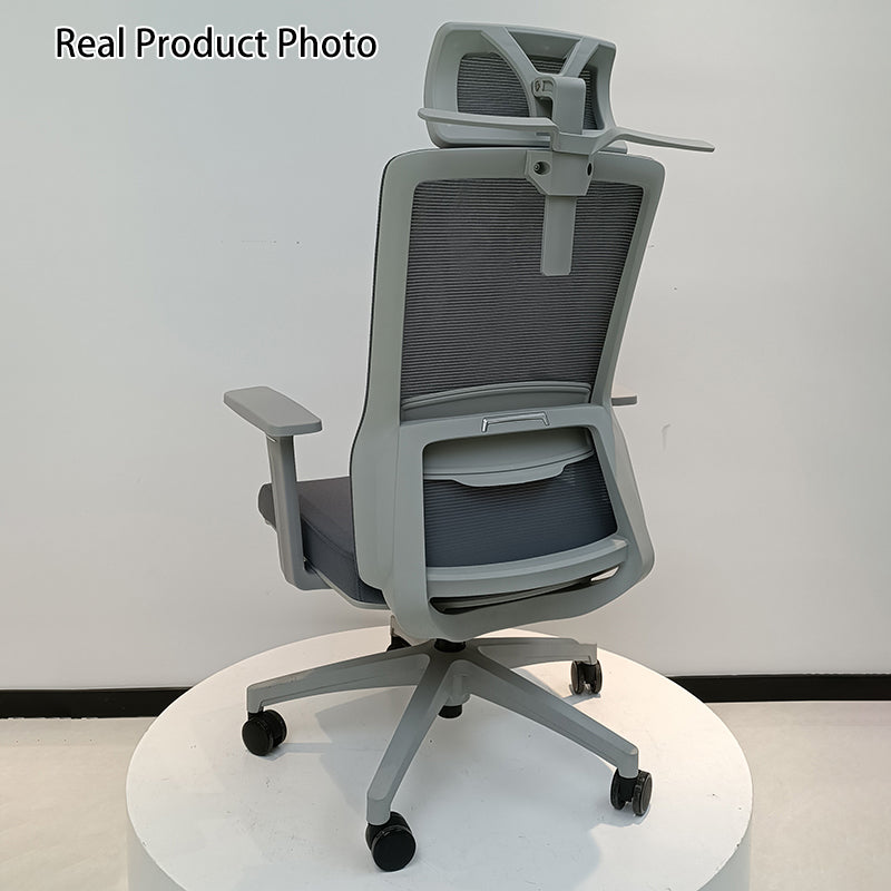 Modern Minimalist Ergonomic High-Back Desk Chair: Height-Adjustable Headrest & Coat Hook - Breathable Mesh Fabric Gaming Chair For Home Office