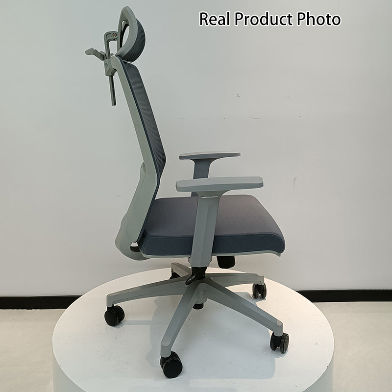 Modern Minimalist Ergonomic High-Back Desk Chair: Height-Adjustable Headrest & Coat Hook - Breathable Mesh Fabric Gaming Chair For Home Office