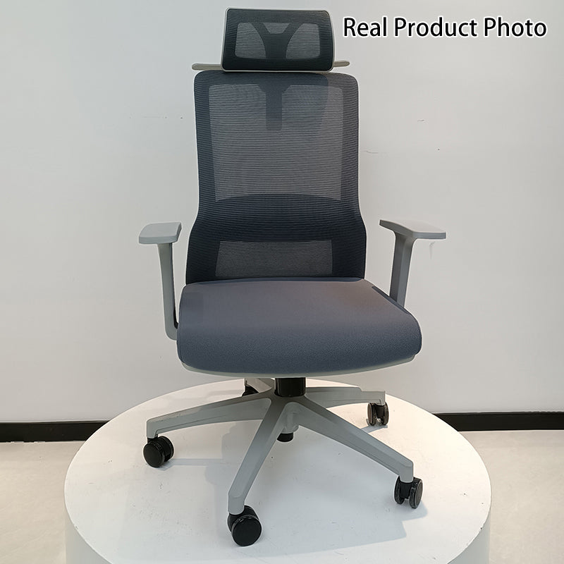 Modern Minimalist Ergonomic High-Back Desk Chair: Height-Adjustable Headrest & Coat Hook - Breathable Mesh Fabric Gaming Chair For Home Office