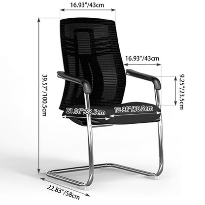Black Minimalist Executive Guest Desk Chair: Ergonomic Design - Modern Breathable Mesh Gaming Chair For Home Office
