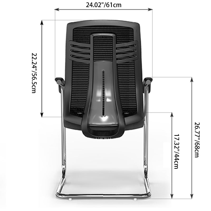 Black Minimalist Executive Guest Desk Chair: Ergonomic Design - Modern Breathable Mesh Gaming Chair For Home Office