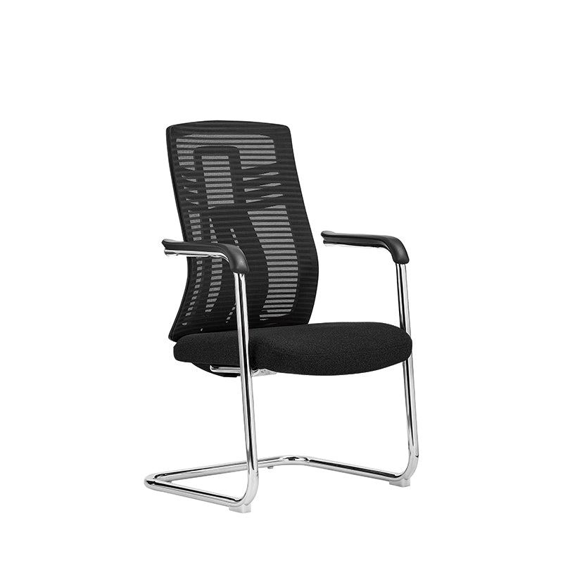 Black Minimalist Executive Guest Desk Chair: Ergonomic Design - Modern Breathable Mesh Gaming Chair For Home Office