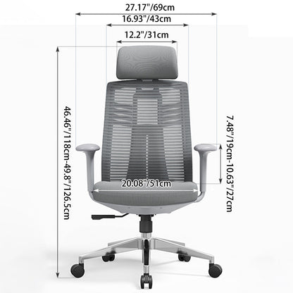 Modern Minimalist Ergonomic High-Back Desk Chair: 4D Armrests - Adjustable Lumbar Support Gaming Chair For Home Office