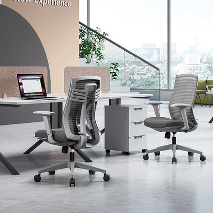 Modern Ergonomic Mid-Back Desk Chair: Breathable Mesh & Lumbar Support - Minimalist Gaming Chair For Home Office