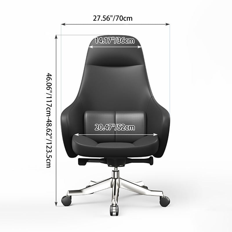 Modern Ergonomic Deluxe Executive Desk Chair: Silicone-Coated Faux Leather - Minimalist Office Chair For Home Office