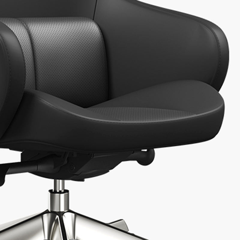 Modern Ergonomic Deluxe Executive Desk Chair: Silicone-Coated Faux Leather - Minimalist Office Chair For Home Office