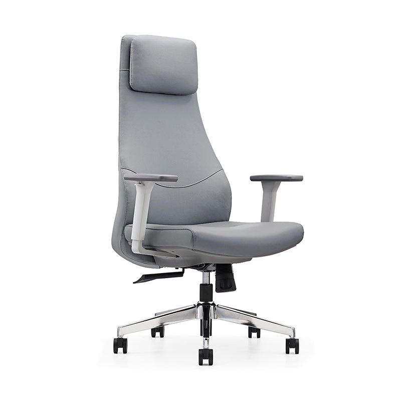 High-End Executive Leather Desk Chair: Modern Minimalist Style - Ergonomic High-Back Office Chair For Home Office