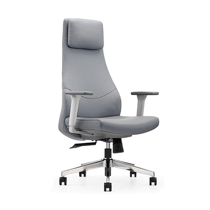 High-End Executive Leather Desk Chair: Modern Minimalist Style - Ergonomic High-Back Office Chair For Home Office