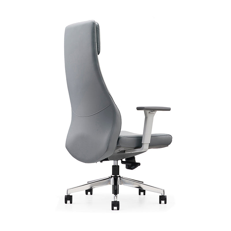High-End Executive Leather Desk Chair: Modern Minimalist Style - Ergonomic High-Back Office Chair For Home Office