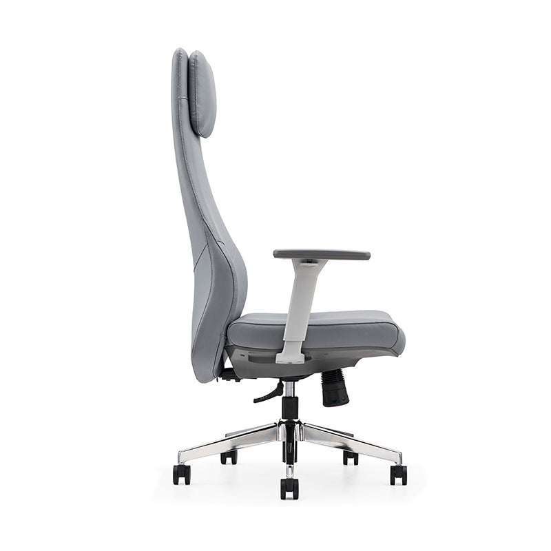 High-End Executive Leather Desk Chair: Modern Minimalist Style - Ergonomic High-Back Office Chair For Home Office