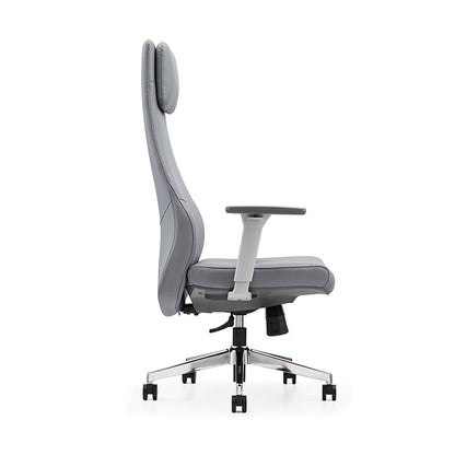 High-End Executive Leather Desk Chair: Modern Minimalist Style - Ergonomic High-Back Office Chair For Home Office