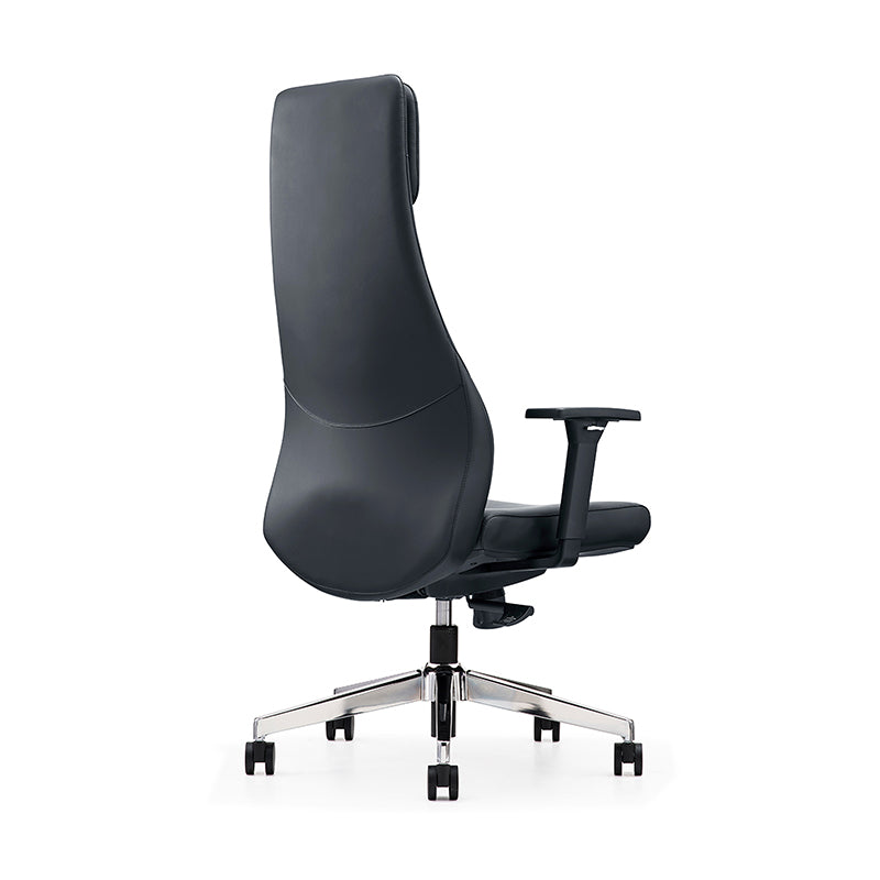 High-End Executive Leather Desk Chair: Modern Minimalist Style - Ergonomic High-Back Office Chair For Home Office