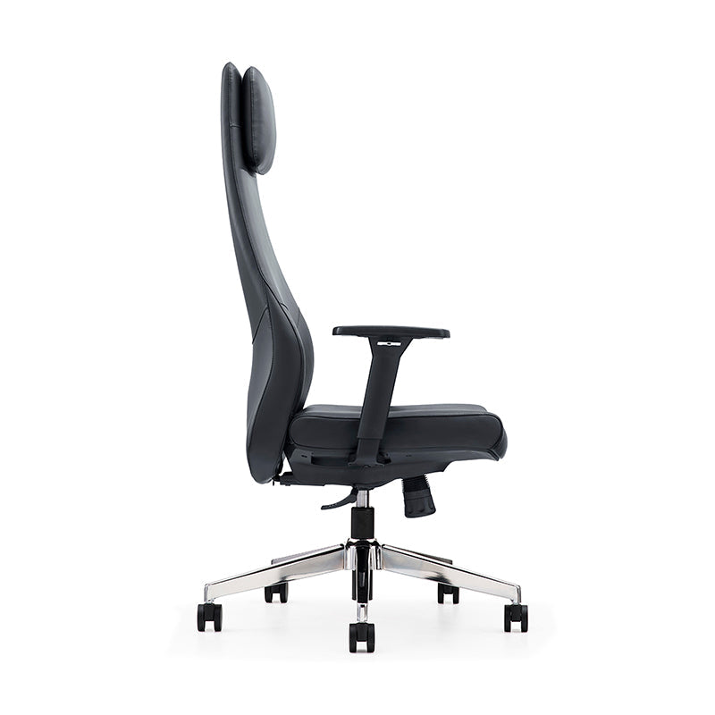 High-End Executive Leather Desk Chair: Modern Minimalist Style - Ergonomic High-Back Office Chair For Home Office